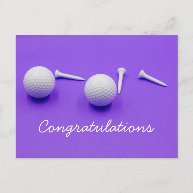 Carte Postale Boule de golf et tee blanc sont sur arrière - plan (Devant)