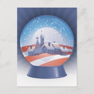 Carte Postale boule de neige obama