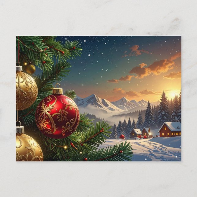 Carte Postale boule de Noël (Devant)