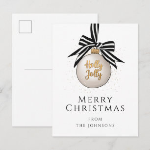 Carte Postale Boule de Noël élégante et joyeuse Fêtes