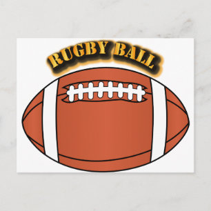 Carte Postale Boule de rugby avec texte