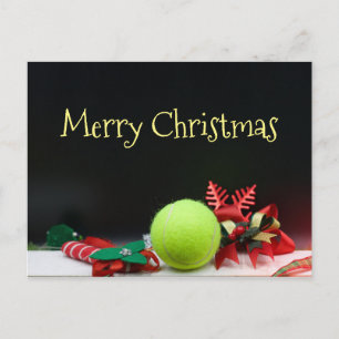 Carte Postale Boule de tennis Noël et ornement flocon de neige