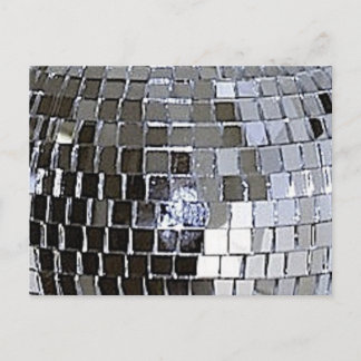 Carte Postale Boule Disco Argent