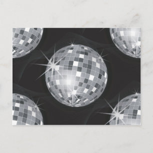 Carte Postale boule disco argent