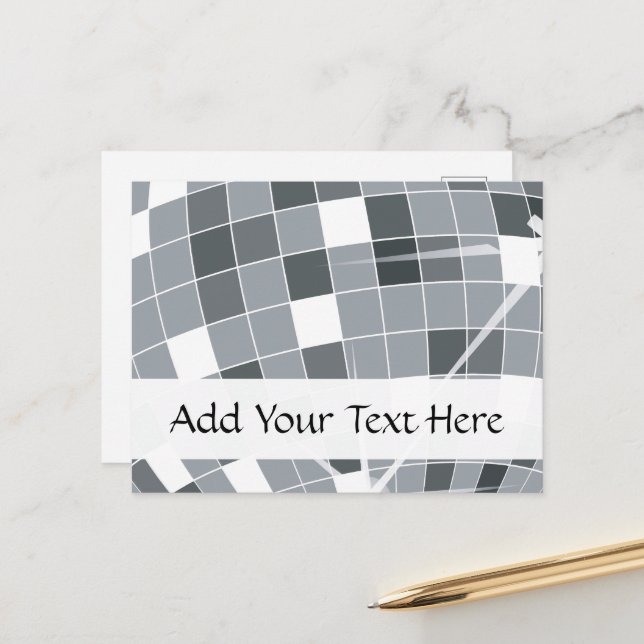 Carte Postale Boule Disco, Boule Miroir, Club, Discothèque, Fête (Devant/Arrière en situation)