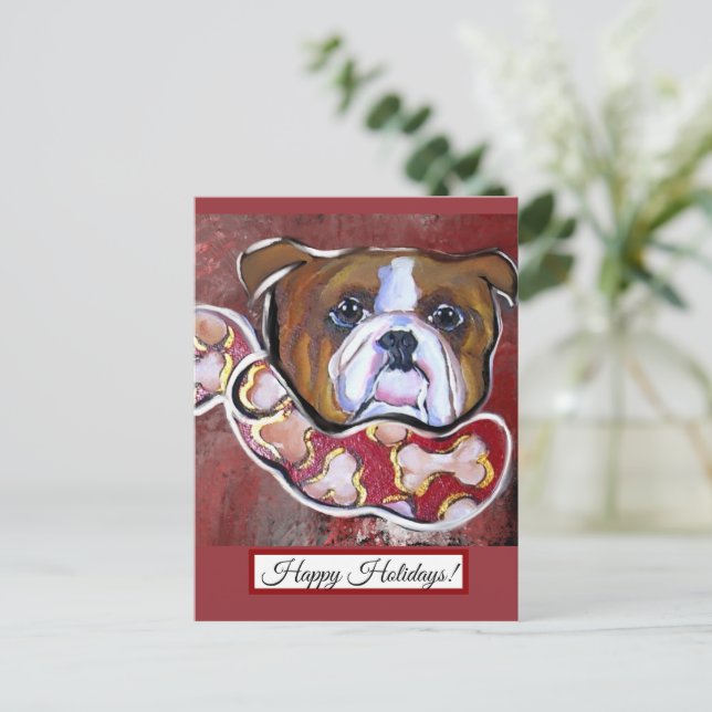 Carte Postale Bouledogue (Debout devant)