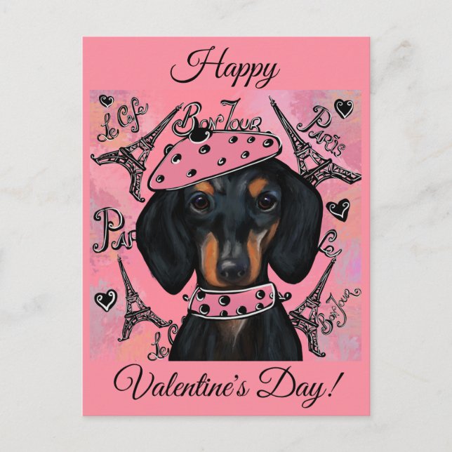 Carte Postale Bouledogue allemand, plus précisément Dachshund ou (Devant)