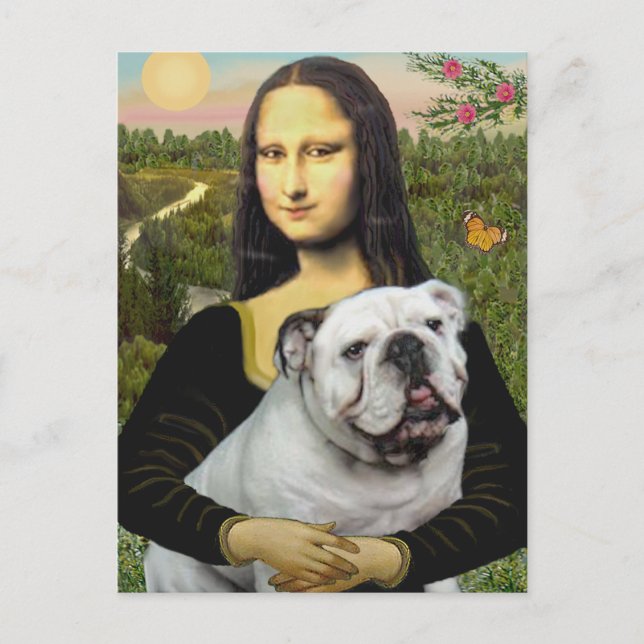 Carte Postale Bouledogue anglais 9 - Mona Lisa (Devant)