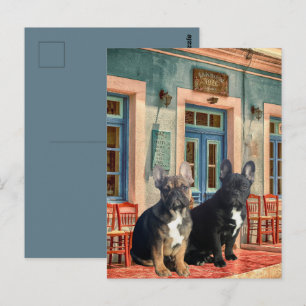 Carte Postale Bouledogue français à la maison French Bulldog