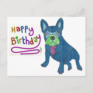 Carte Postale Bouledogue français Anniversaire Bouledogue frança