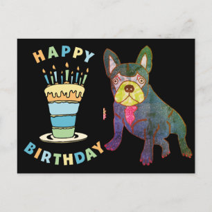 Carte Postale Bouledogue français Anniversaire Bouledogue frança