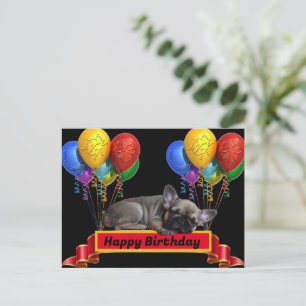 Carte Postale Bouledogue français Anniversaire French Bulldog