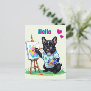 Carte Postale Bouledogue français artiste French Bulldog