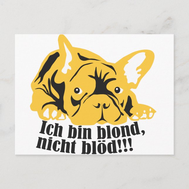 Carte Postale Bouledogue français : Blond ! (Devant)