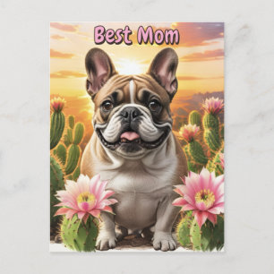 Carte Postale Bouledogue français Cactus Bouledogue français 