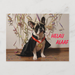 Carte Postale Bouledogue français Carnaval French Bulldog