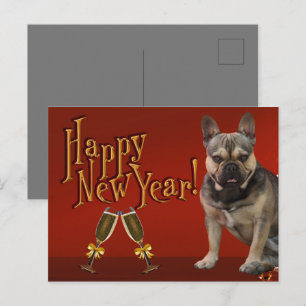Carte Postale Bouledogue français champagne Bouledogue Français