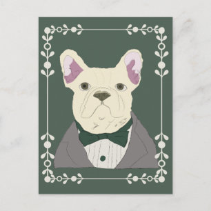 Carte Postale Bouledogue français en smoking