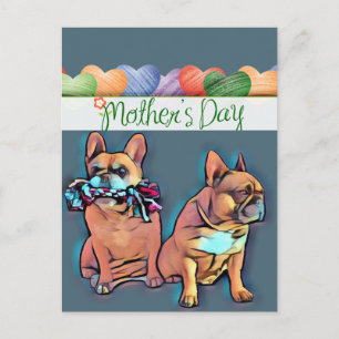 Carte Postale Bouledogue français Fête des mères French Bulldog