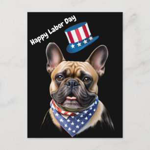 Carte Postale Bouledogue français Fête du Travail Bouledogue fra