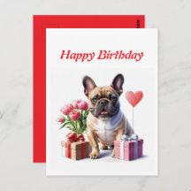 Bouledogue français Fleurs Anniversaire Bouledogue