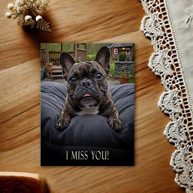 Carte postale Bouledogue Français Je vous manque (Créateur téléchargé)