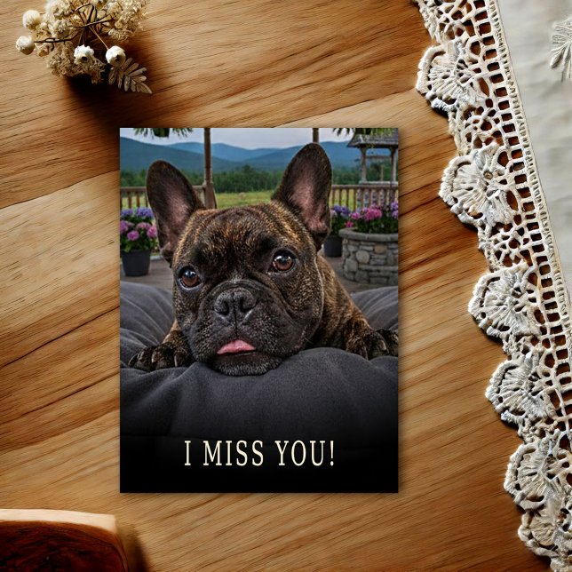 Carte postale Bouledogue Français Je Vous Miss (Créateur téléchargé)
