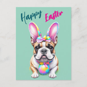 Carte Postale Bouledogue français Joyeuses Pâques Bouledogue Fra