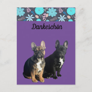 Carte Postale Bouledogue français Merci French Bulldog 