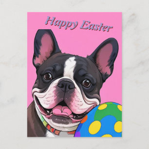 Carte Postale Bouledogue français œuf de Pâques French Bulldog