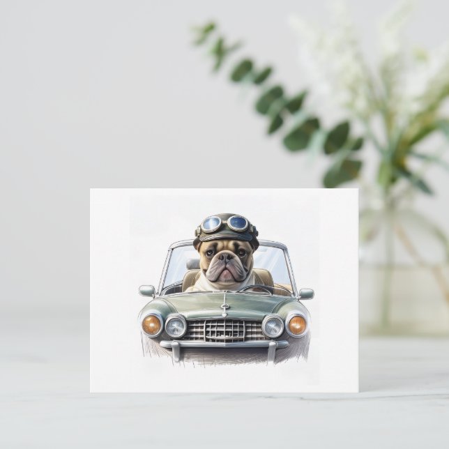 Carte Postale Bouledogue français Oldtimer (Debout devant)