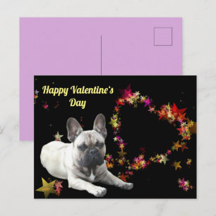 Carte Postale Bouledogue français Saint-Valentin French Bulldog