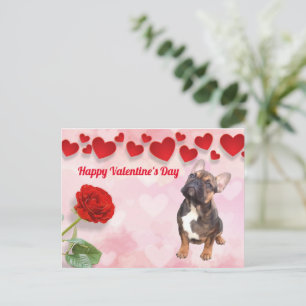 Carte Postale Bouledogue français Saint-Valentin French Bulldog