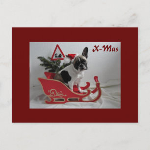 Carte Postale Bouledogue français Xmas Bouledogue français