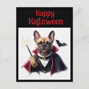 Carte Postale Bouledogues français Halloween French Bulldog