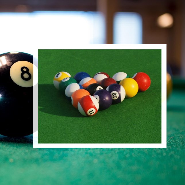 Carte Postale Boules de billard disposées sur une table de billa (Créateur téléchargé)