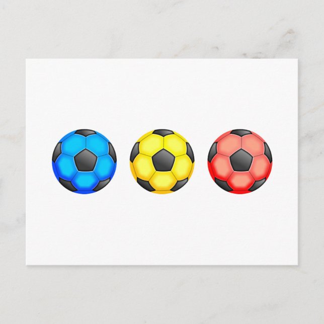Carte Postale Boules de football colorées (Devant)