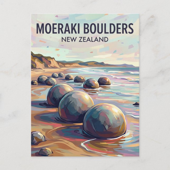 Carte Postale Boules de Moeraki Nouvelle-Zélande (Devant)