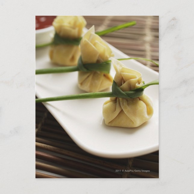 Carte Postale boulettes wanton avec sauce piment blanc (Devant)