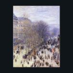 Carte Postale Boulevard des Capucines par Claude Monet, Art nouv<br><div class="desc">Le boulevard des Capucines (1873) de Claude Monet est une peinture murale d'art vintage qui met en scène une scène de rue à Paris, France. Le boulevard des Capucines est l'un des quatre grands boulevards de Paris, chaîne de boulevards est-ouest qui comprend également le boulevard de la Madeleine, le boulevard...</div>