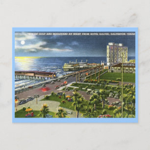 Carte Postale Boulevard, Galveston, Texas Vintage