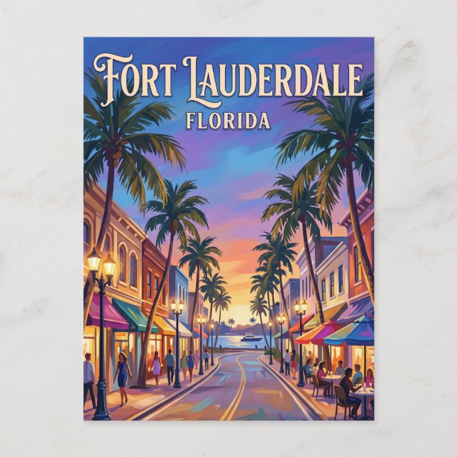 Carte Postale Boulevard Las Olas USA (Devant)