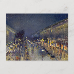 Carte Postale Boulevard Montmartre à Night Pissarro