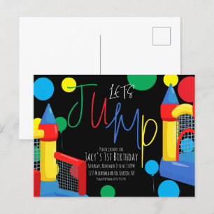 Carte Postale Bounce Jump Anniversaire de enfant Party Dots Ball