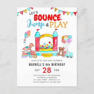 Carte Postale Bounce Jump Play Kids Trampoline Park Anniversaire