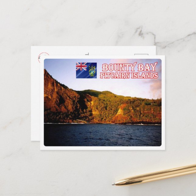 Carte Postale Bounty Bay - Pitcairn Islands - (Devant/Arrière en situation)