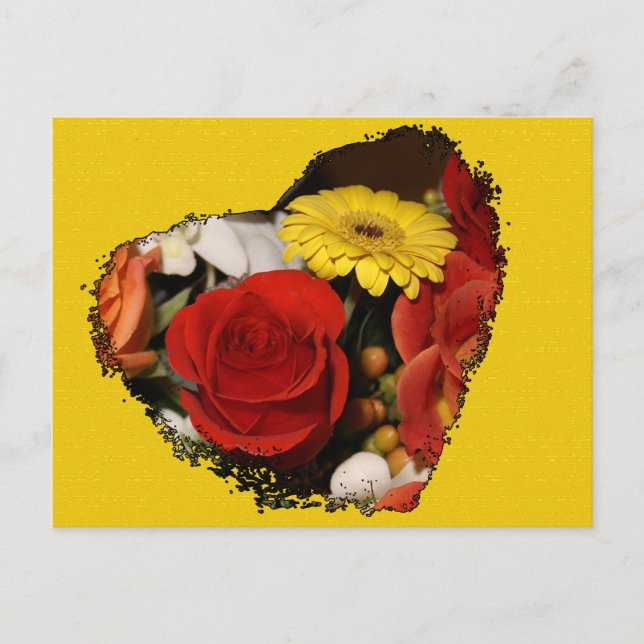 Carte Postale Bouquet aux contours grunge (Devant)