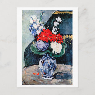 Carte Postale Bouquet avec Little Delft, Paul Cezanne