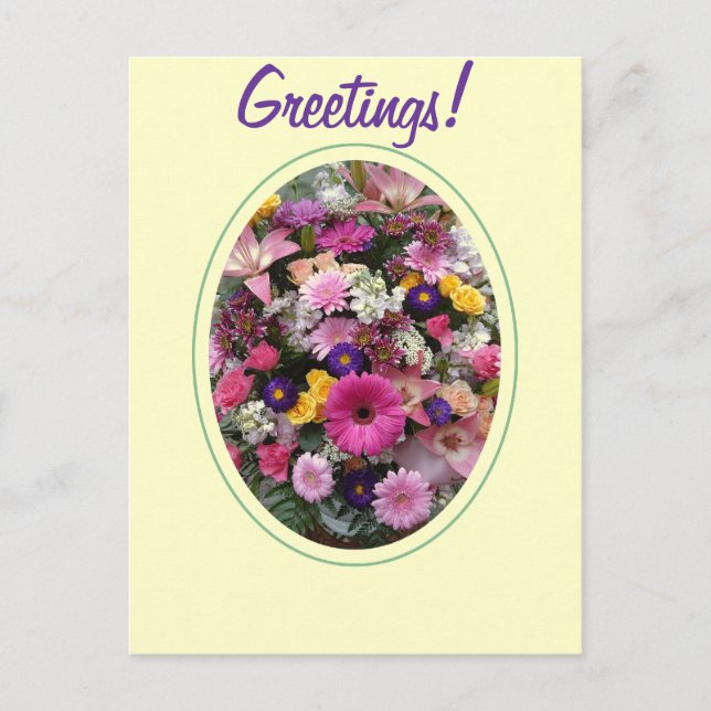 Carte Postale Bouquet coloré (Devant)
