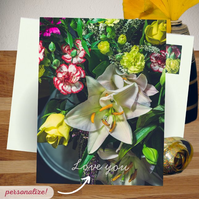 Carte Postale Bouquet coloré avec lily  (Créateur téléchargé)
